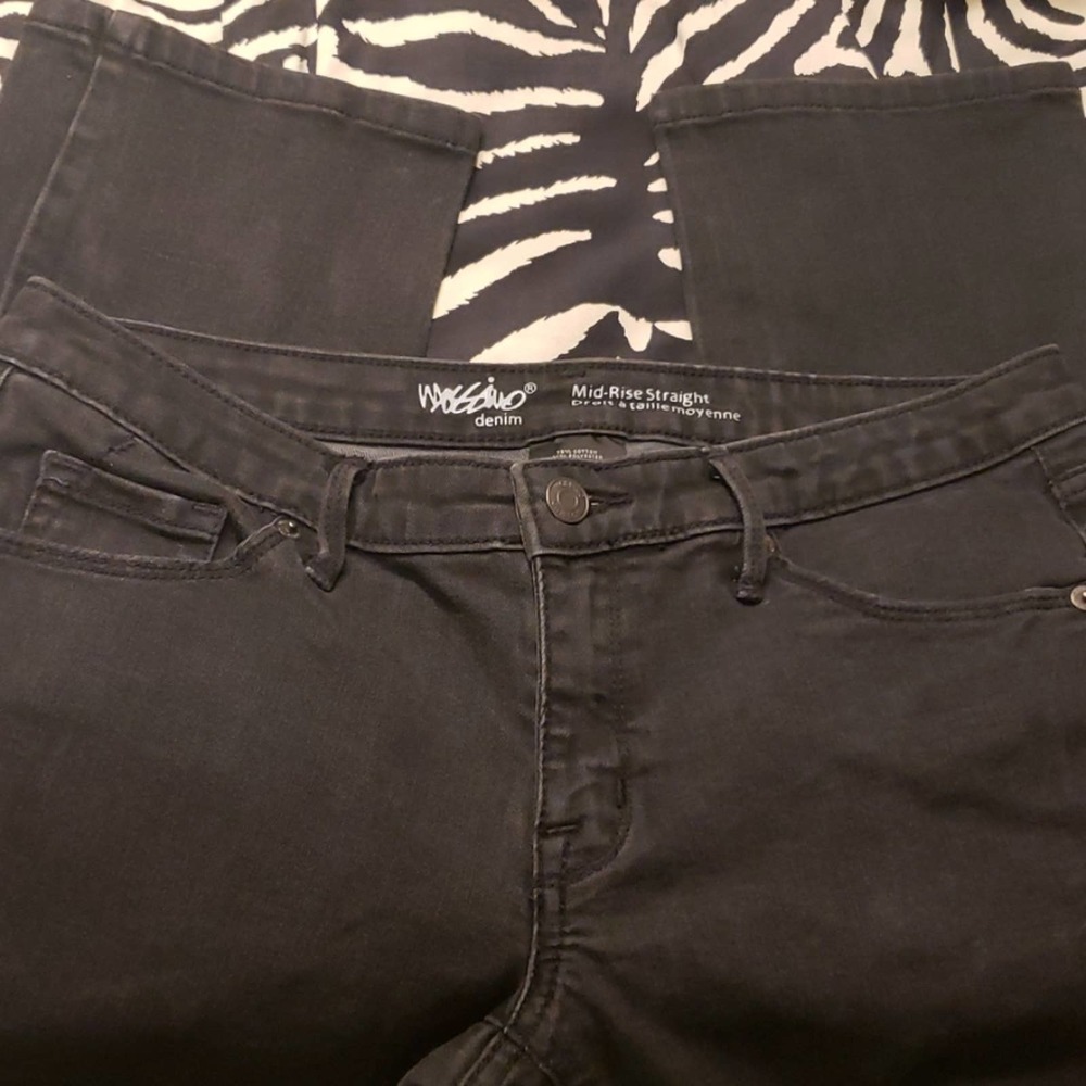 Massimo Denim Mid-Rise Straight 8R Jeans Black
